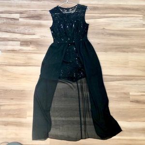Black Sequin Party Romper